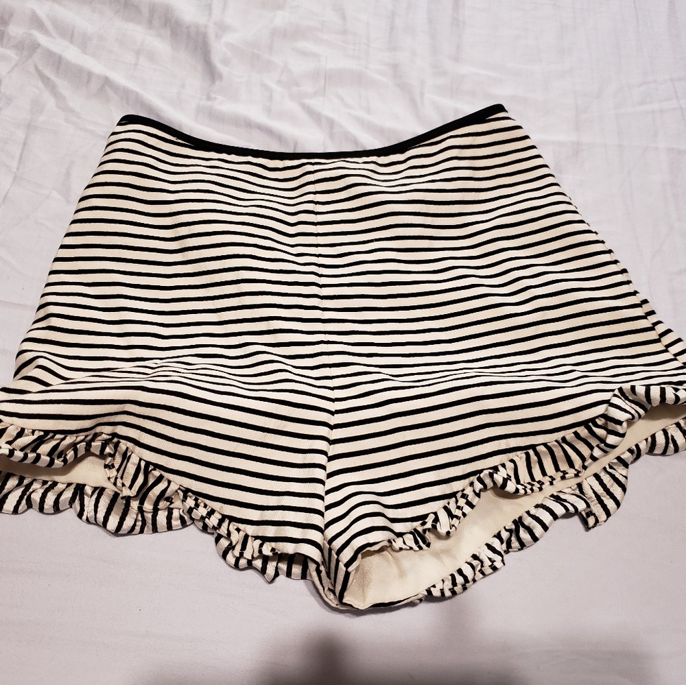 High waist striped shorts